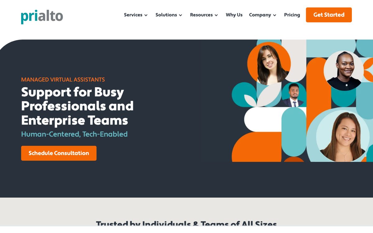 Prialto managed virtual assistant platform